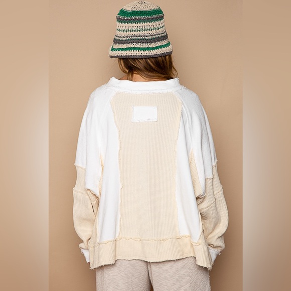 # 98 CLOSEOUT FIRM 🌸New! Pol Oversized Color Block Sweatshirt Pullover - Picture 4 of 5